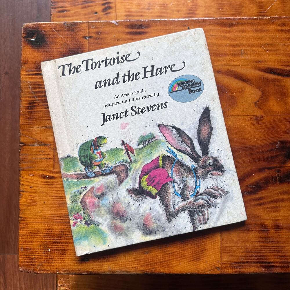 Vintage 1985 The Tortoise and The Hare A Aesop Fable Hardcover Book
